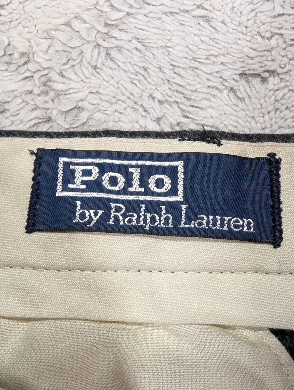Vtg Polo Ralph Lauren Pants Mens 34x30 Gray Houndstooth Pleats Cuffs Side Buckle
